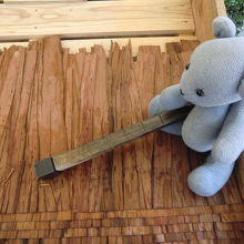 数年前のイベントで釘打ちに挑戦したクマの図