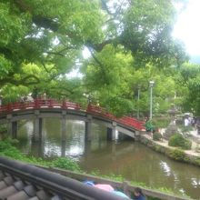 心字池と太鼓橋