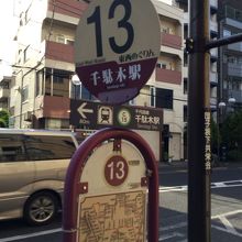 めぐりんの千駄木駅停留所付近