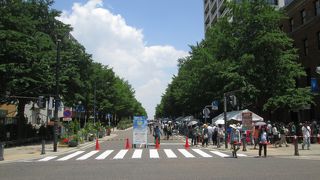 日本大通りを封鎖