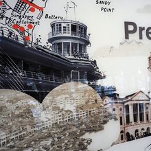 ２階のシンガポール歴史、発展紹介ボード