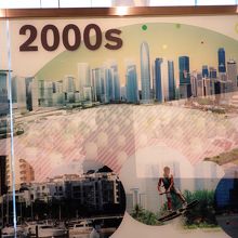 ２階のシンガポール歴史、発展紹介ボード