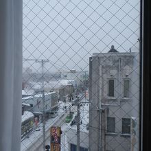客室からの雪景色