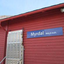 外で景色を眺めて列車を待つ