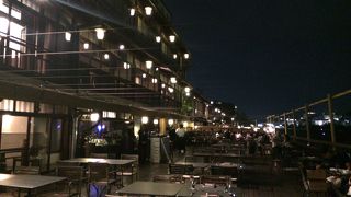 川床初体験☆とっても気持ち良くて快適でした♪