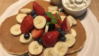 ボリュームあるパンケーキでお腹いっぱい