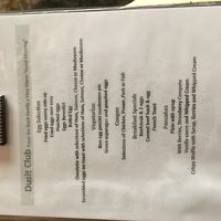 ラウンジの朝食アラカルトメニュー