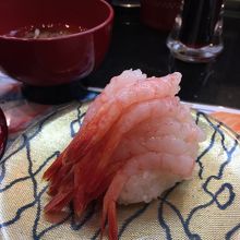 大盛りの甘エビ