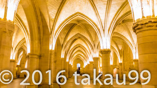 ライトアップされた柱