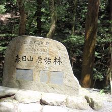 春日山原始林の石標