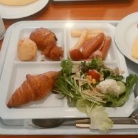 朝食バイキング。温かいめんたいこオムレツ最高！！