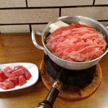 牛すき焼とマグロのすきみ