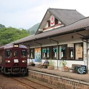 ローカル線の駅にある温泉