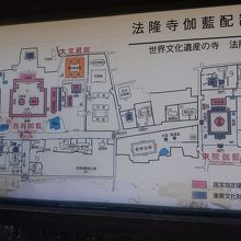 法隆寺全体の位置図です