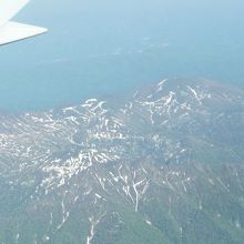 着陸前に眺めた大雪山連峰