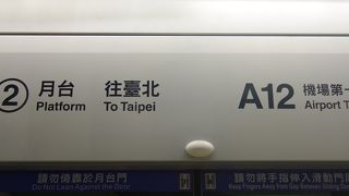 台北中央駅へ行くときに乗るMRTの駅。すぐに分かります。