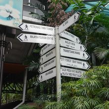 駅入り口階段横の道路標識