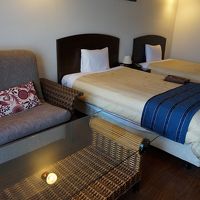 一人なのに贅沢にツインルーム