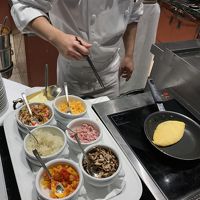 朝食会場のエッグステーションです。