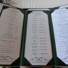 英語表記のドリンクメニュー