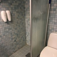 左側シャワー右側トイレ トイレの横にスクイージー