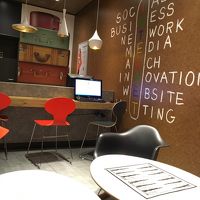 ホテルのロビー横のインターネットが使えるところ