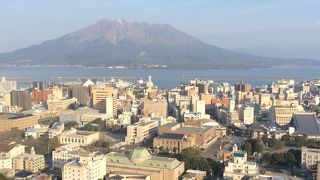 鹿児島市内と桜島を一望