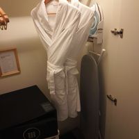 バスローブ、アイロン、アイロン台などがある