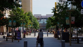 駅から延びる歩行者天国
