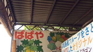 サトウキビを絞ってジュースにしてくれます