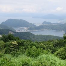 三方五湖を見下ろす山頂公園から撮影