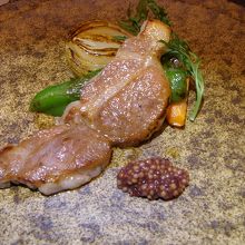 ランチコースの肉(養老豚)ハーフ