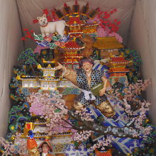 見送り上段で犬と灰をまくおじいさんが描かれています