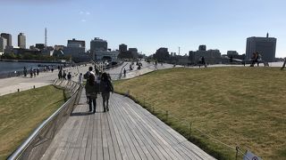 木製デッキが心地いい