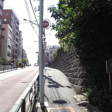 坂上方途中から坂上方向の眺め (説明板は右手)