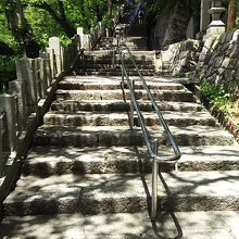 本殿へは長い石段を上ります。