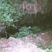 伊原第一外科壕、石段を下りて行きます。