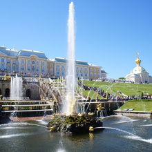 大滝前の噴水は最大の見どころ