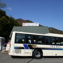 中央アルプス駒ヶ岳ロープウェイ行きのバス乗り場です。