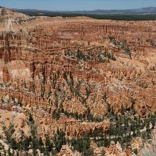 ブライス・ポイントからの眺め。岩の柱は繊細でガラス細工のよう