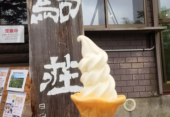 景色の美しい処で食べたソフトクリーム