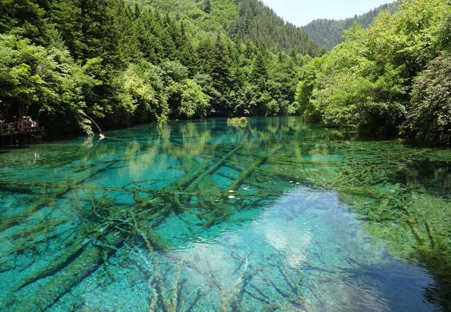 九塞溝で一番きれいな湖かも