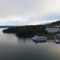 目の前に広がる阿寒湖。最高の眺めです。
