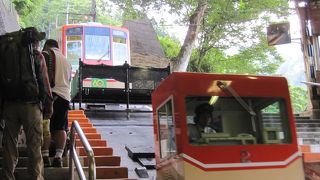 貨車の付いたケーブルカー