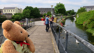 遊歩道の芝生でのんびり
