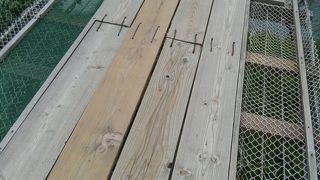 私は怖くて断念しました!　良心的！無料!【谷瀬の吊り橋】