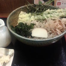 アスパラ天ぶっかけそば