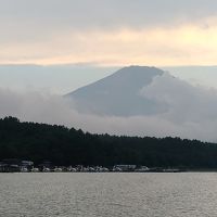 山中湖のボートの上から見えた富士山