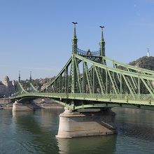 淡い緑色がゲッレールトの丘の緑に溶け込んでいます