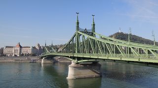 ゲッレールト温泉、ゲッレールトの丘の自由の女性像をバックに良い写真が撮れました